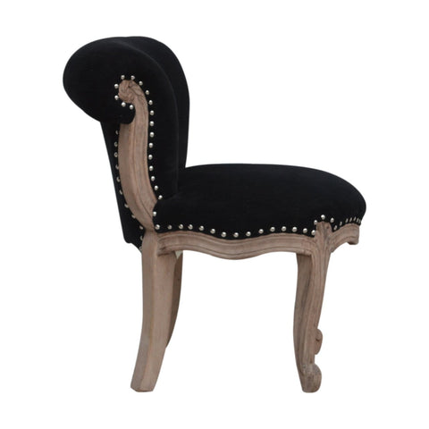 Black Velvet Studded Chair Living Artisan Furniture 