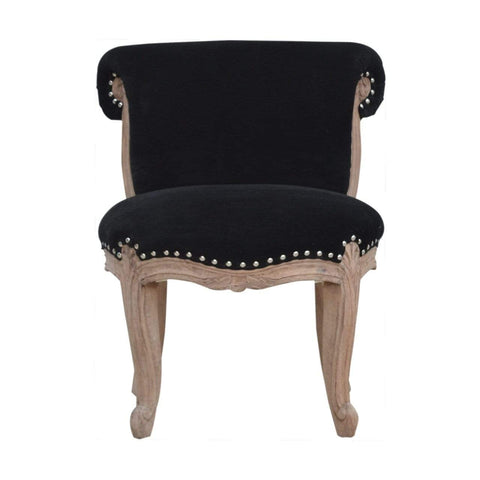 Black Velvet Studded Chair Living Artisan Furniture 