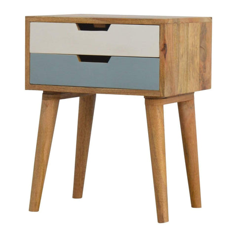 Blue and White Bedside Sleeping Artisan Furniture 