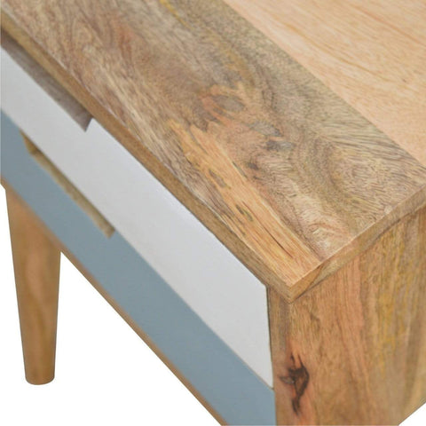 Blue and White Bedside Sleeping Artisan Furniture 