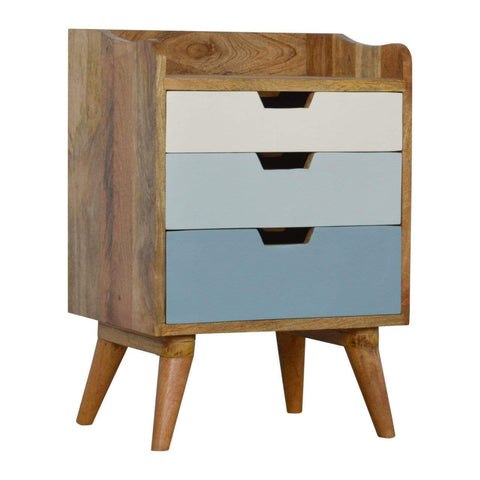 Blue and White Gradient Bedside Sleeping Artisan Furniture 