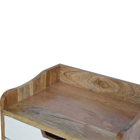 Blue and White Gradient Bedside Sleeping Artisan Furniture 