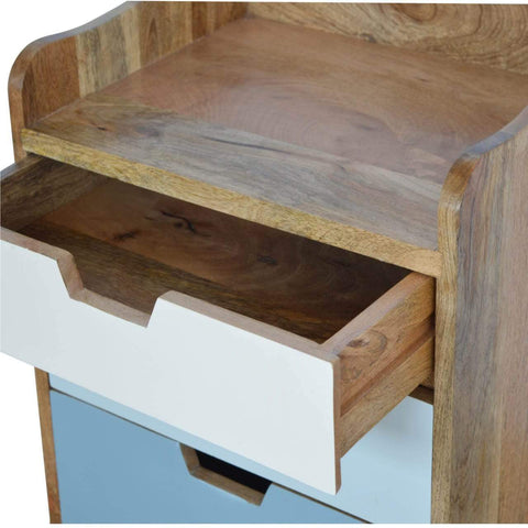 Blue and White Gradient Bedside Sleeping Artisan Furniture 
