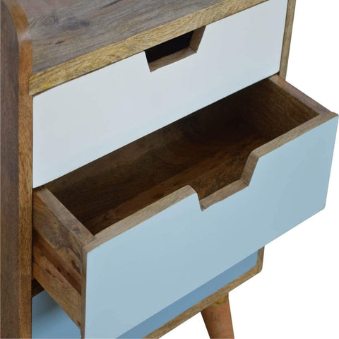 Blue and White Gradient Bedside Sleeping Artisan Furniture 