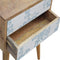 Blue Floral Screen Printed Bedside Sleeping Artisan Furniture 