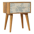 Blue Floral Screen Printed Bedside Sleeping Artisan Furniture 