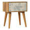 Blue Floral Screen Printed Bedside Sleeping Artisan Furniture 