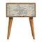 Blue Floral Screen Printed Bedside Sleeping Artisan Furniture 
