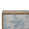 Blue Floral Screen Printed Bedside Sleeping Artisan Furniture 