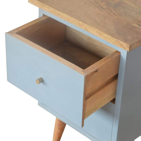 Blue Hand Painted Bedside Sleeping Artisan Furniture 