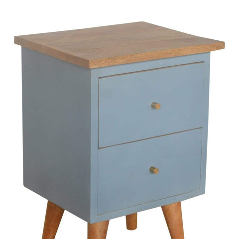 Blue Hand Painted Bedside Sleeping Artisan Furniture 