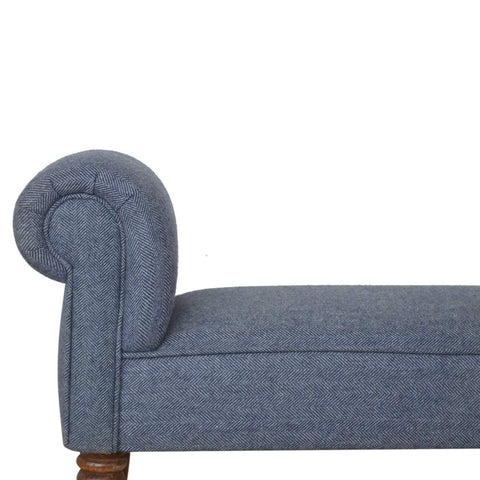 Blue Tweed Bedroom Bench Living Artisan Furniture 