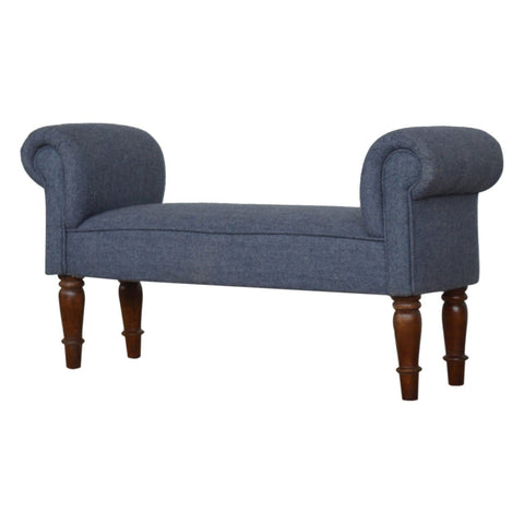 Blue Tweed Bedroom Bench Living Artisan Furniture 