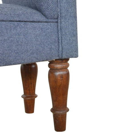 Blue Tweed Bedroom Bench Living Artisan Furniture 