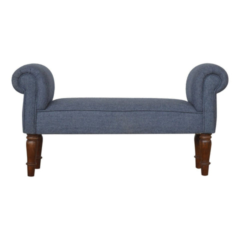 Blue Tweed Bedroom Bench Living Artisan Furniture 