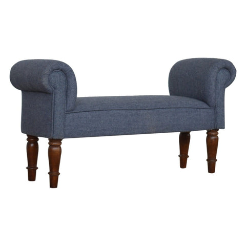 Blue Tweed Bedroom Bench Living Artisan Furniture 