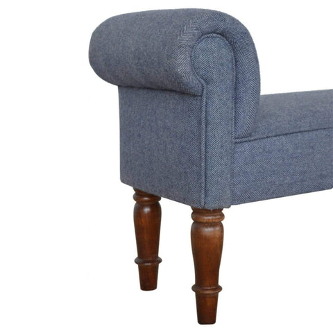 Blue Tweed Bedroom Bench Living Artisan Furniture 