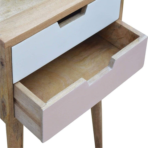 Blush Pink and White Bedside Sleeping Artisan Furniture 