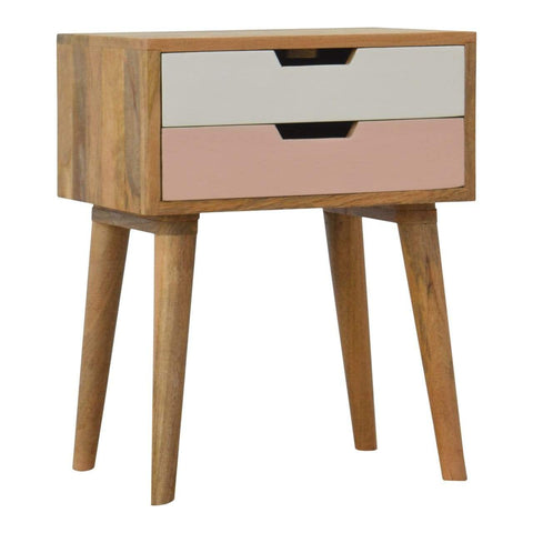 Blush Pink and White Bedside Sleeping Artisan Furniture 