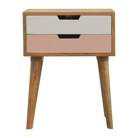 Blush Pink and White Bedside Sleeping Artisan Furniture 