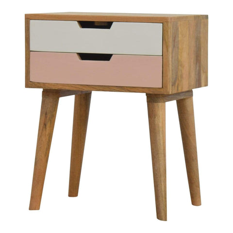 Blush Pink and White Bedside Sleeping Artisan Furniture 