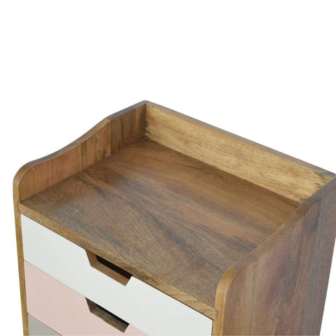 Blush Pink and White Gradient Bedside Sleeping Artisan Furniture 