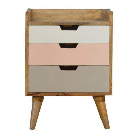 Blush Pink and White Gradient Bedside Sleeping Artisan Furniture 