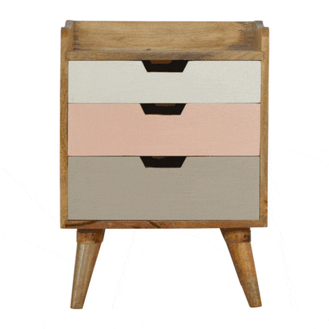 Blush Pink and White Gradient Bedside Sleeping Artisan Furniture 