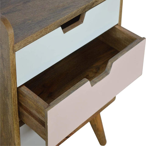Blush Pink and White Gradient Bedside Sleeping Artisan Furniture 