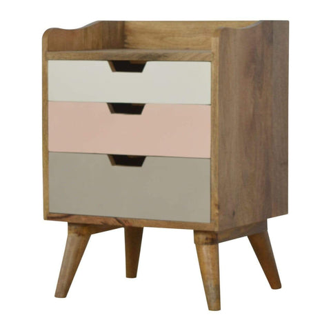 Blush Pink and White Gradient Bedside Sleeping Artisan Furniture 