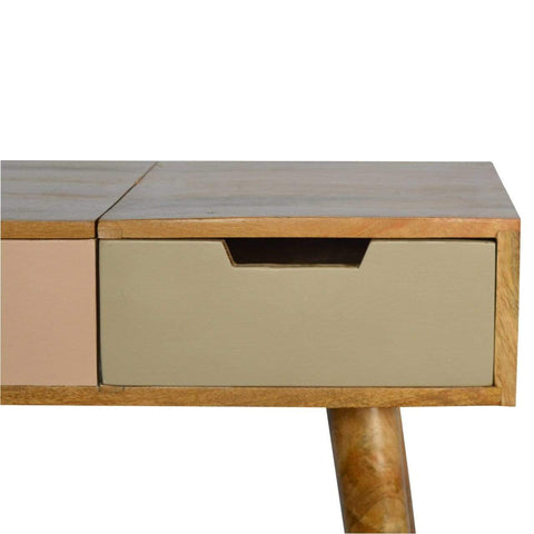 Blush Pink Dressing Table with Foldable Mirror Sleeping Artisan Furniture 