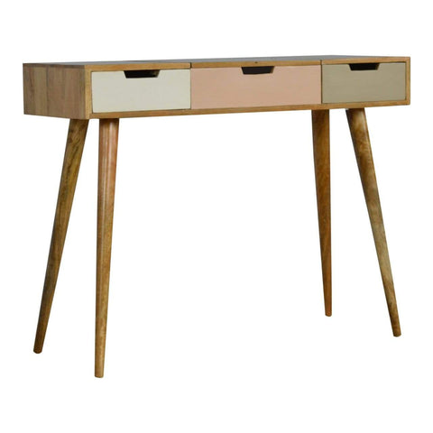 Blush Pink Dressing Table with Foldable Mirror Sleeping Artisan Furniture 