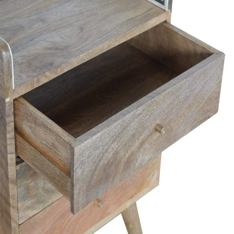 Bone Inlay Gallery Back Bedside Sleeping Artisan Furniture 