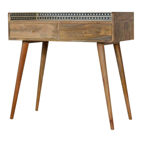 Bone Inlay Gallery Back Console Table Living Artisan Furniture 