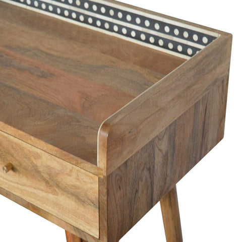 Bone Inlay Gallery Back Console Table Living Artisan Furniture 