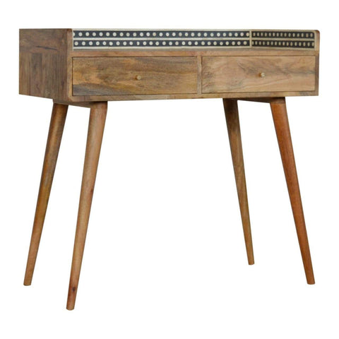 Bone Inlay Gallery Back Console Table Living Artisan Furniture 