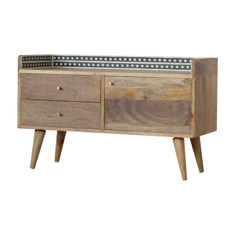 Bone Inlay Gallery Back Media Unit Living Artisan Furniture 