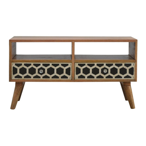 Bone Inlay Media Unit Living Artisan Furniture 