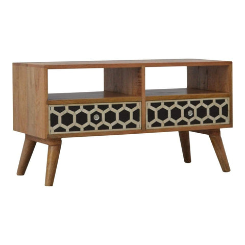 Bone Inlay Media Unit Living Artisan Furniture 