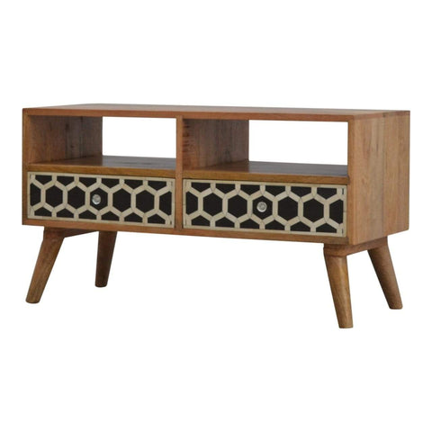 Bone Inlay Media Unit Living Artisan Furniture 