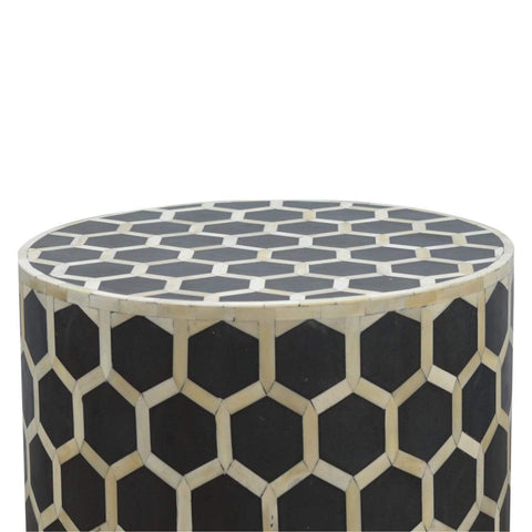 Bone Inlay Occasional Stool Living Artisan Furniture 