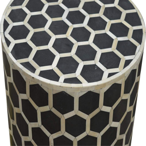 Bone Inlay Occasional Stool Living Artisan Furniture 