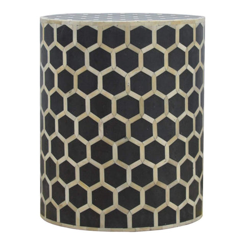 Bone Inlay Occasional Stool Living Artisan Furniture 