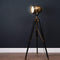 Brass And Black Industrial Spotlight Tripod Lamp Lighting Hill Interiors 