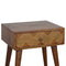 Brass Inlay Chevron Bedside Sleeping Artisan Furniture 