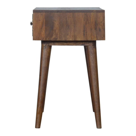 Brass Inlay Chevron Bedside Sleeping Artisan Furniture 