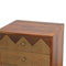 Brass Inlay Chevron Bedside with 3 Drawers Sleeping Artisan Furniture 