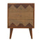 Brass Inlay Chevron Bedside with 3 Drawers Sleeping Artisan Furniture 