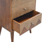 Brass Inlay Chevron Bedside with 3 Drawers Sleeping Artisan Furniture 