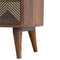 Brass Inlay Chevron Bedside with 3 Drawers Sleeping Artisan Furniture 